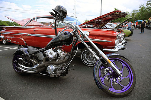 chevy impala and motorcycle