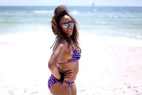 fashion model on beach