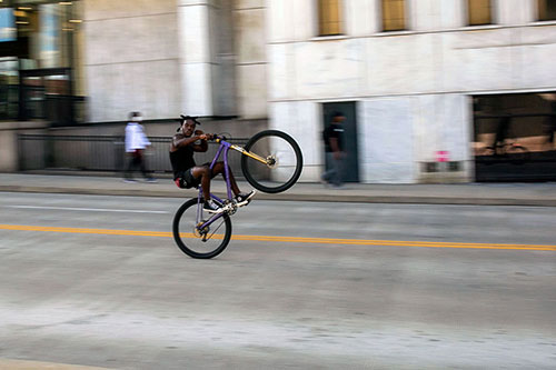 bicyclist with skills